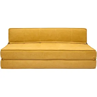 miliboo Schlafcouch Polyester 2-Sitzer Senfgelb