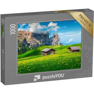 puzzleYOU: Puzzle 1000 Teile „Malerische Landschaft der Seiser ALM, Dolomiten, Südtirol“ – aus der Puzzle-Kollektion Südtirol, Seiser ALM