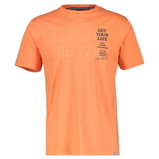 LERROS T-Shirt LERROS Unifarbenes T-Shirt für Herren mit Brustprint orange XL