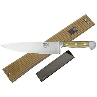 Güde Alpha Olive Messer Kochmesser Santoku Brotmesser Schälmesser Schinkenmesser Chai Dao ohne/mit Gravur + Prymo Farbe 1) Messer OHNE Gravur, Größe Kochmesser 21cm