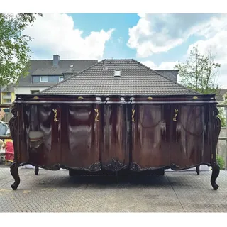 Casa Padrino Luxus Barock Sideboard mit 4 Türen Dunkelbraun 240 cm Barock Möbel
