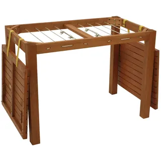 DEGAMO Gartentisch mit Wäscheständerfunktion 100 x 60 x 75 cm Eukalyptus geölt