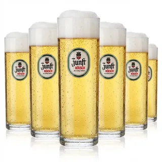 6x Zunft Bier Glas Kölschgläser Biergläser 0,25l Stange Kölsch - Transparent