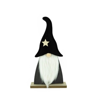 Wichtel Dekofigur stehend Weihnachtswichtel Bart schwarze Mütze H:34cm