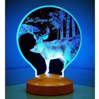 Geschenkelampe für Tierliebhaber mit Gravur Personalisiert Delphin Pferd Elefant Hirsch Deko Lampe