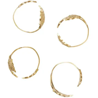 Ferm Living - Holly Leaf Serviettenring, Messing (4er-Set)