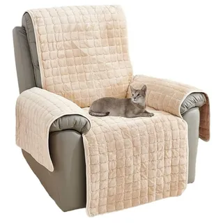 TUWENA Sofaschoner Sesselschoner für Relaxsessel Sesselüberwurf mit Armlehn, Leicht zu reinigen, weich und bequem beige