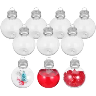 Operitacx 10 StüCk BefüLlbare Weihnachtskugeln, AufhäNgbar 100 Ml Lebensmittelecht Christbaumkugeln Zum BefüLlen FüR WeihnachtsbäUme Mit Dekorationen, GeträNken Usw
