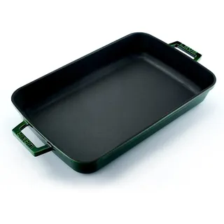 Serie Lava Premium - Gußrost und Backblech, rechteckig, 26x40 cm, Majolic Green