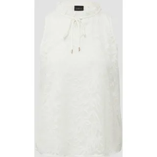 S.Oliver BLACK LABEL Jacquard-Top mit Schnürung und Rüschenkragen 46