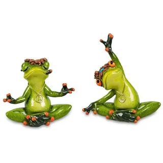 formano Dekofigur Formano Frosch Yoga Peace Deko 2er Set bunt