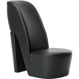 vidaXL Schuhsessel High Heel Design Sessel Stuhl Polstersessel Wohnzimmersessel Loungesessel Relaxsessel Hocker Sitzhocker Schwarz Kunstleder