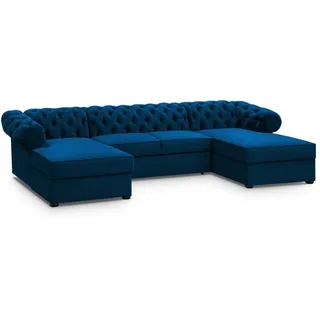 WOHNLANDSCHAFT Chester im Chesterfield-Stil, Dunkelblau