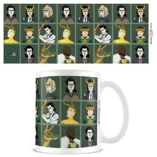 Pyramid International Marvel Loki Tasse in Geschenkbox (Loki Varianten Illustration Design), 325 ml, Keramiktasse für Damen und Herren, offizielles Merchandise-Produkt, Weiß
