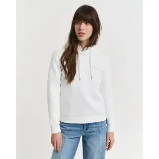 Gant für Damen. 4202587 Weißes Tonal Shield-Kapuzensweatshirt (S), Lässig, Baumwolle