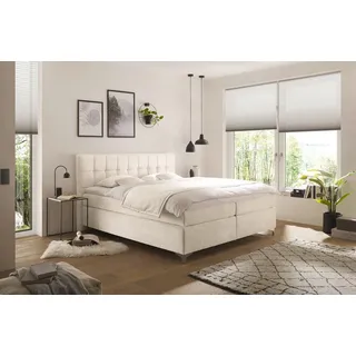 hapo Boxspringbett Neyla erhältlich in den Breiten 100, 160, 180 & 200cm, in verschiedenen Matratzenqualitäten, Härtegraden und Farben verfügbar weiß 111 cm x 200 cm x 29 cm