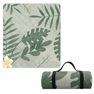 Hayisugal Picknickdecke 200x200 cm Verdickte Stranddecke Sandfrei Wasserdicht Campingdecke Picknickmatte Tragbare Picknickdecke für Strand,Picknick,Wandern,Park,Reisen, Pflanzen F, 200 x 200 cm