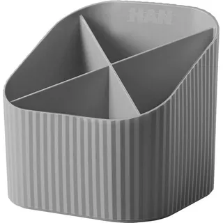 HAN Stiftehalter X-LOOP grau 100% Recyclingmaterial 4 Fächer 11,1 x 12,1 x 10,6 cm