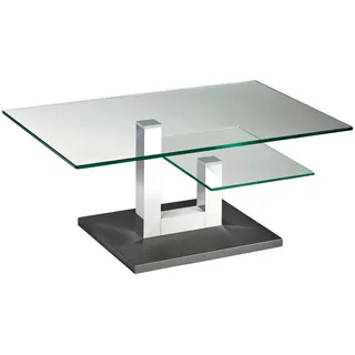 Novel Couchtisch, Anthrazit, Weiß, Holz, Glas, Buche, furniert, rechteckig, Bodenplatte, 60x43x100 cm, Wohnzimmer, Wohnzimmertische, Couchtische, Couchtische Glas