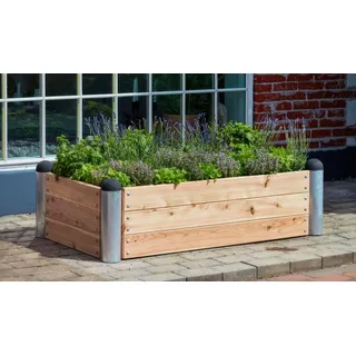 Hochbeet Pipe 400 x 80 x 36 cm - Pflanzkasten aus Lärche, naturbelassen - ideales Kräuterbeet - Gartenhochbeet für den Garten