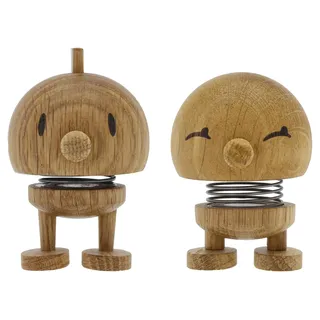 Hoptimist Bimble & Bumble Set, Holzdeko, Wackelfigur & Glücksbringer aus Holz, Deko Skandinavisch, Büro & Schreibtisch, Tolle Kleine Geschenke, 4,5 x 5,8 x 7,6, Small, Oak