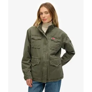 Superdry für Damen. W5011997A Militär Borg Jacke grün (M), Lässig, Baumwolle