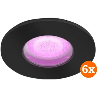 Philips Hue Xamento Badezimmer-Einbaustrahler White & Color - Schwarz - Rund 6er-Pack