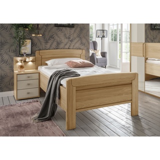 Holzbett WIEMANN "Kiruna" Betten Gr. Liegefläche B/L: 200 cm x 200 cm Betthöhe: 48 cm, kein Härtegrad, ohne Matratze, braun (eiche teilmassiv) Bett Bettgestell Massivholzbett Polsterbetten Seniorenbett Weitere Funktionsbetten Betten in Komforthöhe