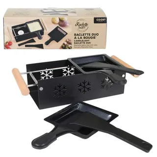 COOK CONCEPT Duo-Raclette mit Kerze Metall und Holz 2 Personen