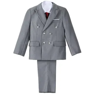 Lito Angels Grau Smoking Anzüge und Sakkos für Kinder Jungen, 5 Teilig Set mit Blazer und Weste Größe 5-6 Jahre 116 (Tag-Nummer 50) - 5-6 Jahre