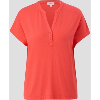 s.Oliver - T-Shirt mit V-Ausschnitt, Damen, Orange, 36