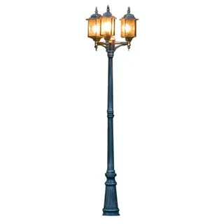 Konstsmide Außenstandleuchte Aluminium 230,0 cm inkl. E27 Energiesparlampe schwarz, silber