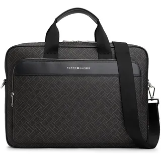 TOMMY HILFIGER Laptoptasche hellgrau / schwarz