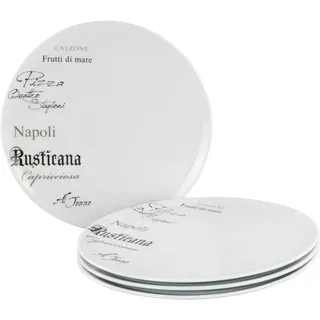 CreaTable Pizzateller Europa Gustoso 33 cm 4er Set weiß