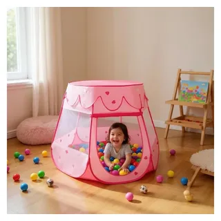 KEINerlei® Spielzelt (Set, Zelt +100 Bälle) Kinderzeltmaßen: ca. 98 x 82 cm (D x H) Inkl. 100 Stück Bälle im Set rosa