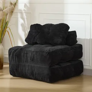 GarveeHome 3-in-1 Faltbares Schlafsofa für Wohnzimmer – Bequemer Bodensessel als Einzelbett, umwandelbarer Lounger mit Rückenlehne & Kissen, platzsparend, ideal als Gästebett oder Relaxsessel