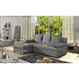 Moderne Schlafsofa Couch Polster Sitz Garnitur L Form Textil Stoff Sofas Leder