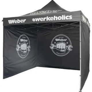 Weber-Werke Faltpavillon 3 x 3 m inkl. 3 Seitenteile Schwarz