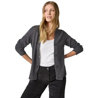 Cecil Damen B253799 Cardigan Mit Knopfleiste, Charcoal Grey Melange, M EU - M