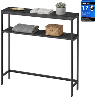 VASAGLE Konsolentisch 20 x 80 x 80 cm anthrazitgrau/tintenschwarz