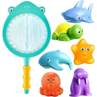 FELIXLEO Badespielzeug 7 Stück Badewannenspielzeug ohne Loch Wasserspielzeug Baby Bad (1-tlg)