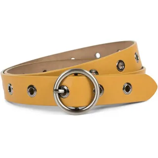 styleBREAKER Ledergürtel Leder Gürtel mit Lochnieten (1-St) gelb 95cm
