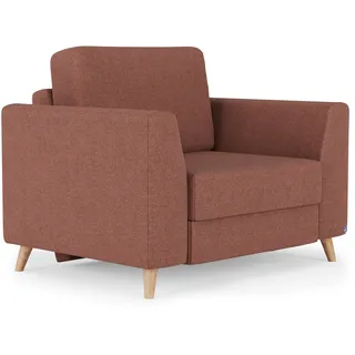 BRUNO Schlafsessel 70cm in Hazelnut | praktische Größe | stabiles Massivholz & Boxspringkomfort