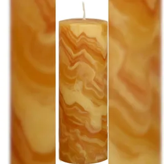 100% Bienenwachskerzen marmoriert Natur 200 x 70 mm, 1 Stück
