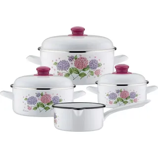 GSW Hortensie Topf-Set 4-tlg. Kochtopf (3x) + Stielkasserolle