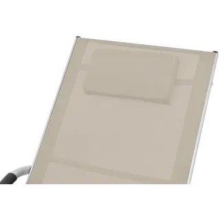 Schönes® Premium Möbel Sonnenliege mit Auflage Aluminium und Textilene Cremeweiß Farbe:Creme und Grau - Wundervoll zeitlosen Design - Beige