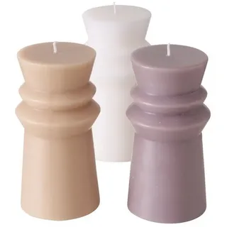 BOLTZE Stumpenkerze Kerze, Ø 8 cm, 15 cm hoch, 1 Stück, Beige oder Hellbraun oder Weiß