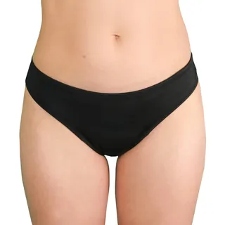 MYLILY Perioden Bikini Teenager Mädchen | Perioden Bikinihose Damen | Low Waist mit Sommer-Print-Bund | für Pool & Strand | 4 Tampons, Auslaufsicher, Oeko-TEX, Vegan | Schwarz, XXS (170) - 170