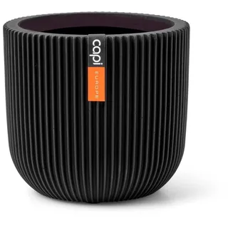 Capi Europe - Blumentopf Kugel Groove Black & Gold - 9x8 - Schwarz - Blumentopf für drinnen - CAPI Indoor - BGVBL139