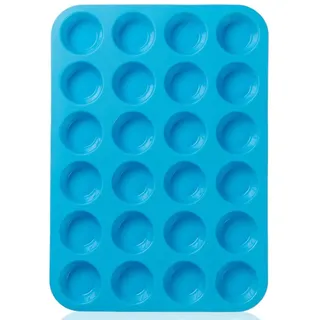 Muffinform 24er Mini Silikon Muffin Backform, Amison Antihaftbeschichtet Muffinform für Cupcakes, Brownies, Kuchen, Pudding, spülmaschinenfest, bpa-frei